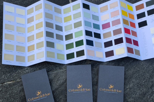 Colour card with all Cotswold hue colours available.